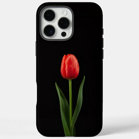 Coques Case-Mate iPhone Tulipe Rouge Rubis Noir 4 Luxe iPhone 16 Pro Max (Verso)