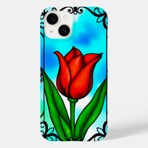 Coque Pour iPhone 14 Tulipe rouge vibrant