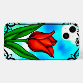 Coques Case-Mate iPhone Tulipe rouge vibrant (Verso (horizontal))