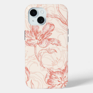Coque Pour iPhone 15 Tulipe vintage motif floral
