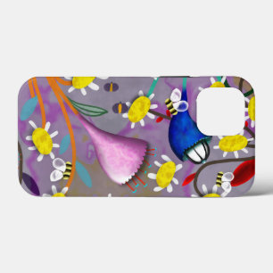 Case-Mate iPhone Case Tulipes abeilles marguerites violettes jaunes dépl