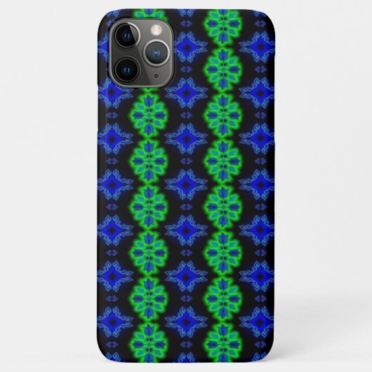Coques Case-Mate iPhone Tulipes Artdeco dans le style rétro vert bleu noir (Dos)