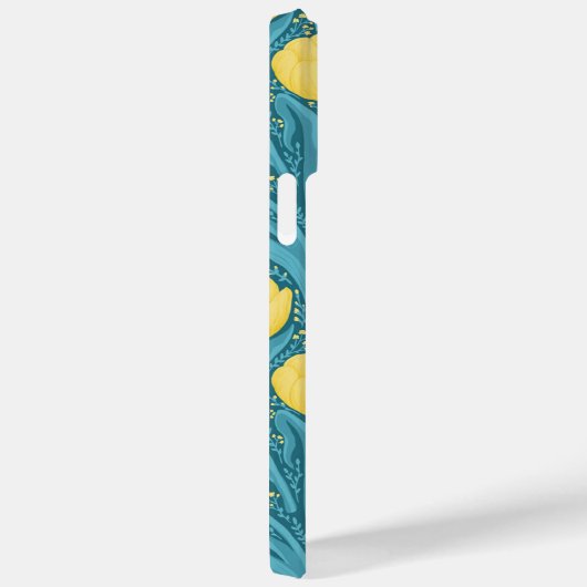 Coques Case-Mate iPhone Tulipes en bleu et jaune (Verso / Droite)