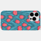 Coques Case-Mate iPhone Tulipes en bleu et rouge (Verso (horizontal))