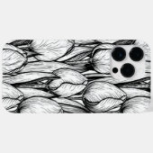 Coques Case-Mate iPhone Tulipes en noir et blanc (Verso (horizontal))