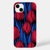 Coques Case-Mate iPhone Tulipes en rouge et bleu (Verso)