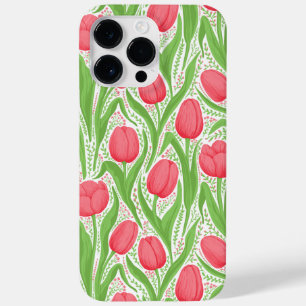 Coque Pour Pour iPhone 14 Pro Max Tulipes en rouge et vert