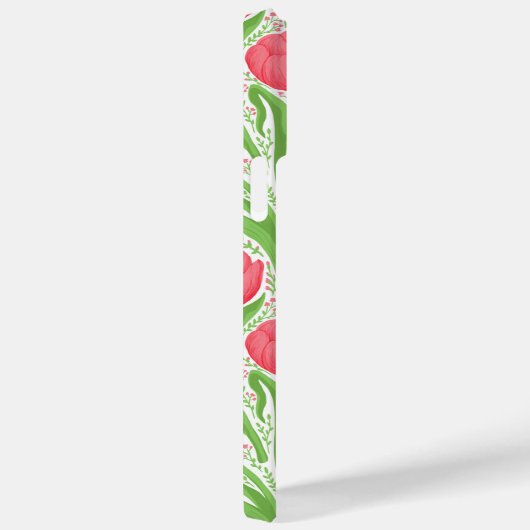 Coques Case-Mate iPhone Tulipes en rouge et vert (Verso / Droite)