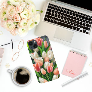 Case-Mate iPhone Case Tulipes florales de Pêche Rose