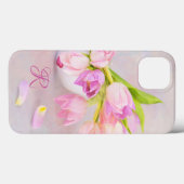 Coques Case-Mate iPhone Tulipes roses et blanches dans des tasses à thé Mo (Verso (horizontal))