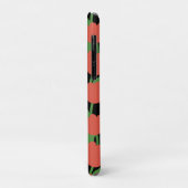 Coques Case-Mate iPhone Tulipes rouges rétro, monogramme personnalisé (Dos/Gauche)