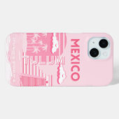 Coques Case-Mate iPhone Tulum, Mexique, Art de voyage, Art rose (Verso (horizontal))