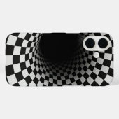 Coques Case-Mate iPhone Tunnel d'illusion optique en noir et blanc (Verso (horizontal))
