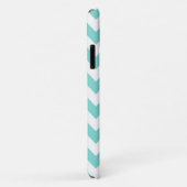 Coques Case-Mate iPhone Turq / Aqua Wht Chevron Turquoise 3 Monogramme ini (Dos/Droite)