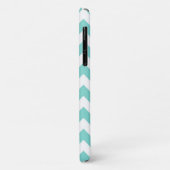 Coques Case-Mate iPhone Turq / Aqua Wht Chevron Turquoise 3 Monogramme ini (Dos/Gauche)