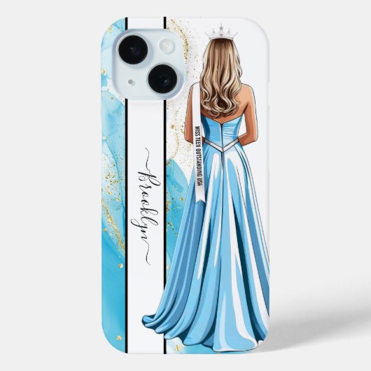 Coques Case-Mate iPhone Turqoise Dreams Pageant Portrait Blonde (Verso)