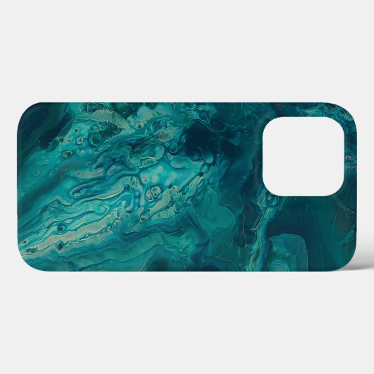 Coques Case-Mate iPhone Turquoise acrylique pourrissant l'art liquide Abst (Verso (horizontal))