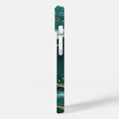 Coques Case-Mate iPhone Turquoise Agate Geode Gold Parties scintillant Nom (Verso / Gauche)