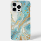 Coques Case-Mate iPhone Turquoise Aqua Turquoise Blue Gold Marble Art Moti (Verso)