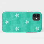 Coques Case-Mate iPhone Turquoise avec fleur blanche (Dos (Horizontal))