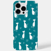 COQUES Case-Mate iPhone TURQUOISE AVEC MOTIF CHAT SITTTING BLANC (Verso)