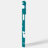 COQUES Case-Mate iPhone TURQUOISE AVEC MOTIF CHAT SITTTING BLANC (Verso / Droite)