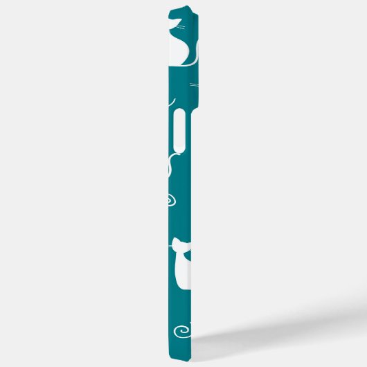 COQUES Case-Mate iPhone TURQUOISE AVEC MOTIF CHAT SITTTING BLANC (Verso / Droite)