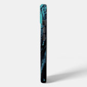 Coques Case-Mate iPhone Turquoise & Black Marble Abstrait  (Verso / Gauche)