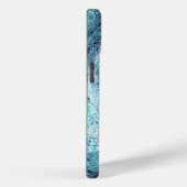 Coques Case-Mate iPhone Turquoise & Black Marble Abstrait  (Verso / Droite)
