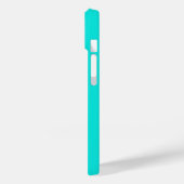 Coques Case-Mate iPhone Turquoise Blanc Élégant Calligraphie Nom du script (Verso / Gauche)