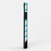 Coques Case-Mate iPhone Turquoise & Blanc Houndstooth personnalisé iPhone (Dos/Droite)