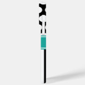Coques Case-Mate iPhone Turquoise Blanc Rayure Pois Monogramme Noir (Verso / Gauche)
