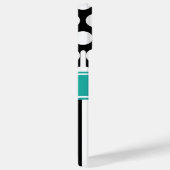 Coques Case-Mate iPhone Turquoise Blanc Rayure Pois Monogramme Noir (Verso / Droite)