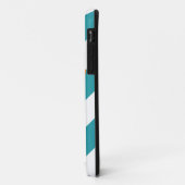COQUES Case-Mate iPhone TURQUOISE BLANC STRIPES NOM D'ORANGE (Dos/Gauche)
