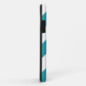COQUES Case-Mate iPhone TURQUOISE BLANC STRIPES NOM D'ORANGE (Dos/Droite)