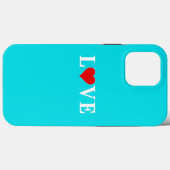Coques Case-Mate iPhone Turquoise Bleu AMOUR Romantique Élégant (Verso (horizontal))
