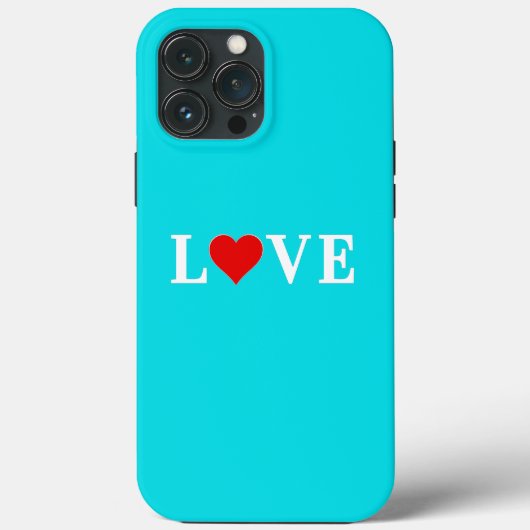 Coques Case-Mate iPhone Turquoise Bleu AMOUR Romantique Élégant (Verso)