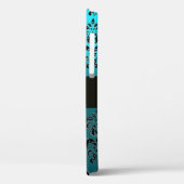 COQUES Case-Mate iPhone TURQUOISE BLEU BLACK DAMASK GEM STONE MONOGRAM (Verso / Gauche)