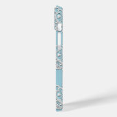 Coques Case-Mate iPhone Turquoise Bleu Blanc dentelle Coeur Mariage (Verso / Gauche)