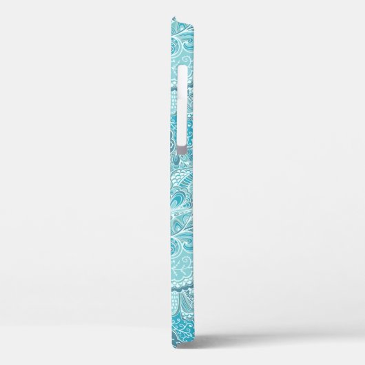 Coques Case-Mate iPhone Turquoise bleu blanc Elegant Motif Paisley (Verso / Gauche)