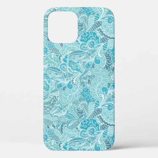 Coques Case-Mate iPhone Turquoise bleu blanc Elegant Motif Paisley (Verso)