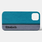 Coques Case-Mate iPhone Turquoise bleu et gris professionnel moderne (Verso (horizontal))