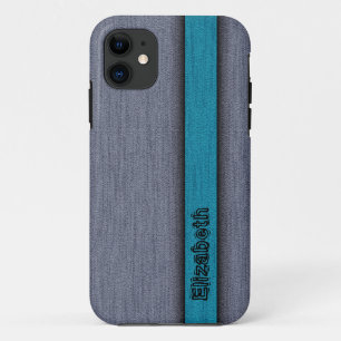 Coques Pour iPhone Turquoise bleu et gris professionnel moderne 2