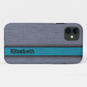 Coques Case-Mate iPhone Turquoise bleu et gris professionnel moderne 2 (Dos (Horizontal))