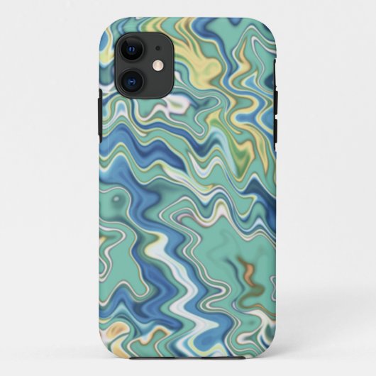 Coques Case-Mate iPhone Turquoise Bleu Jaune Chic Motif unique (Dos)