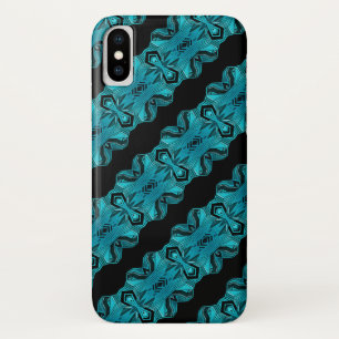 Coque Case-Mate Pour iPhone Turquoise bleu motif unique/rayures