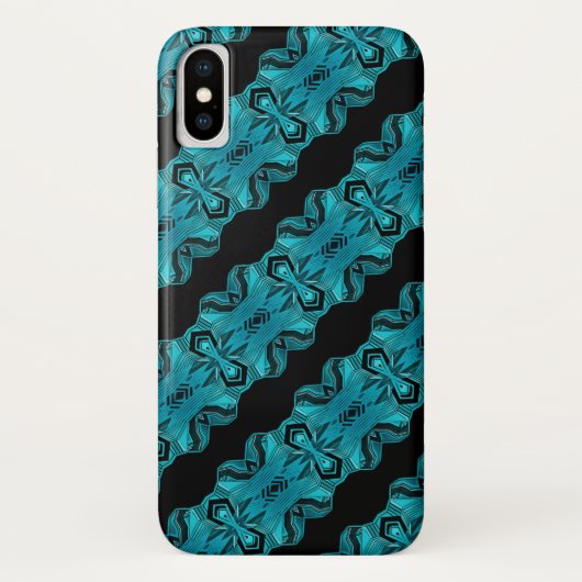 Coques Case-Mate iPhone Turquoise bleu motif unique/rayures (Dos)