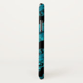 Coques Case-Mate iPhone Turquoise bleu motif unique/rayures (Dos/Droite)
