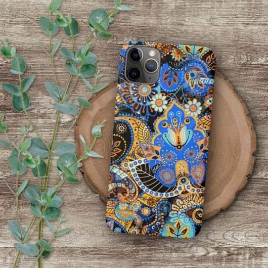 Coques Case-Mate iPhone Turquoise Bleu Orange Noir Paisley Art Floral