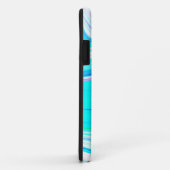 Coques Case-Mate iPhone Turquoise Bleu Rose Blanc Abstrait Vagues Monogram (Dos/Droite)